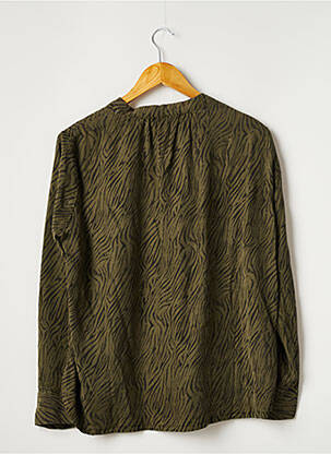 Bluză țesătură poplin mâneci lungi verde FIVE femeie