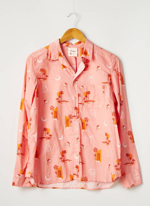 Cămașă buzunare la piept mâneci lungi portocaliu AMOUR femme