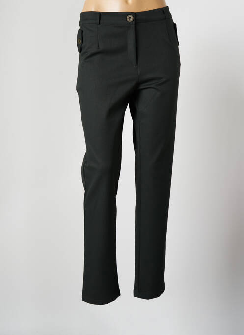 Pantalon chino închidere cu fermoar sub clapetă cu nasturi mărime normală verde LE PETIT BAIGNEUR femme