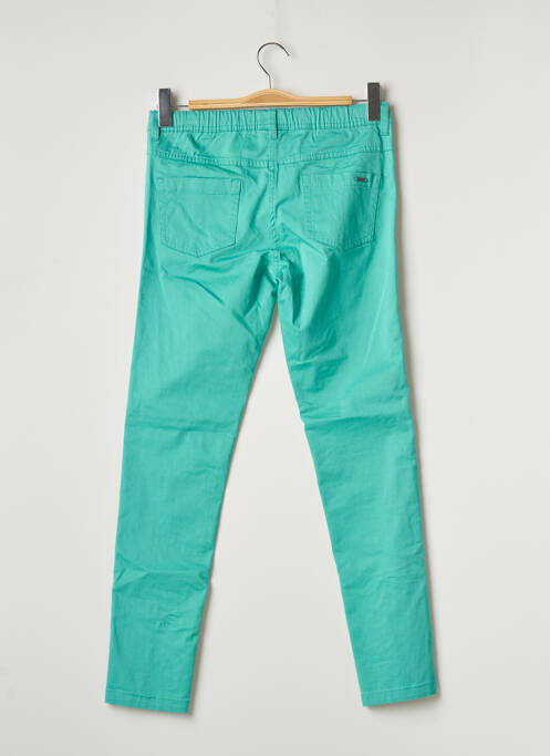 Jegging țesătură poplin talie elastică verde LOSAN fille