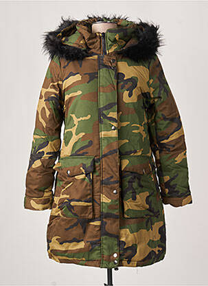 Parka finisaj interior blană sintetică cu glugă verde VIRGINIE & MOI femeie