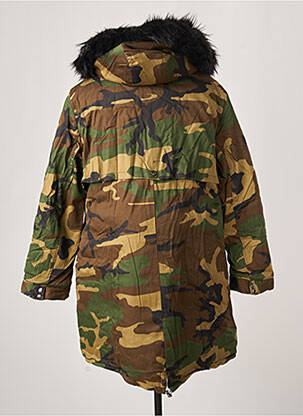 Parka finisaj interior blană sintetică cu glugă verde VIRGINIE & MOI femeie
