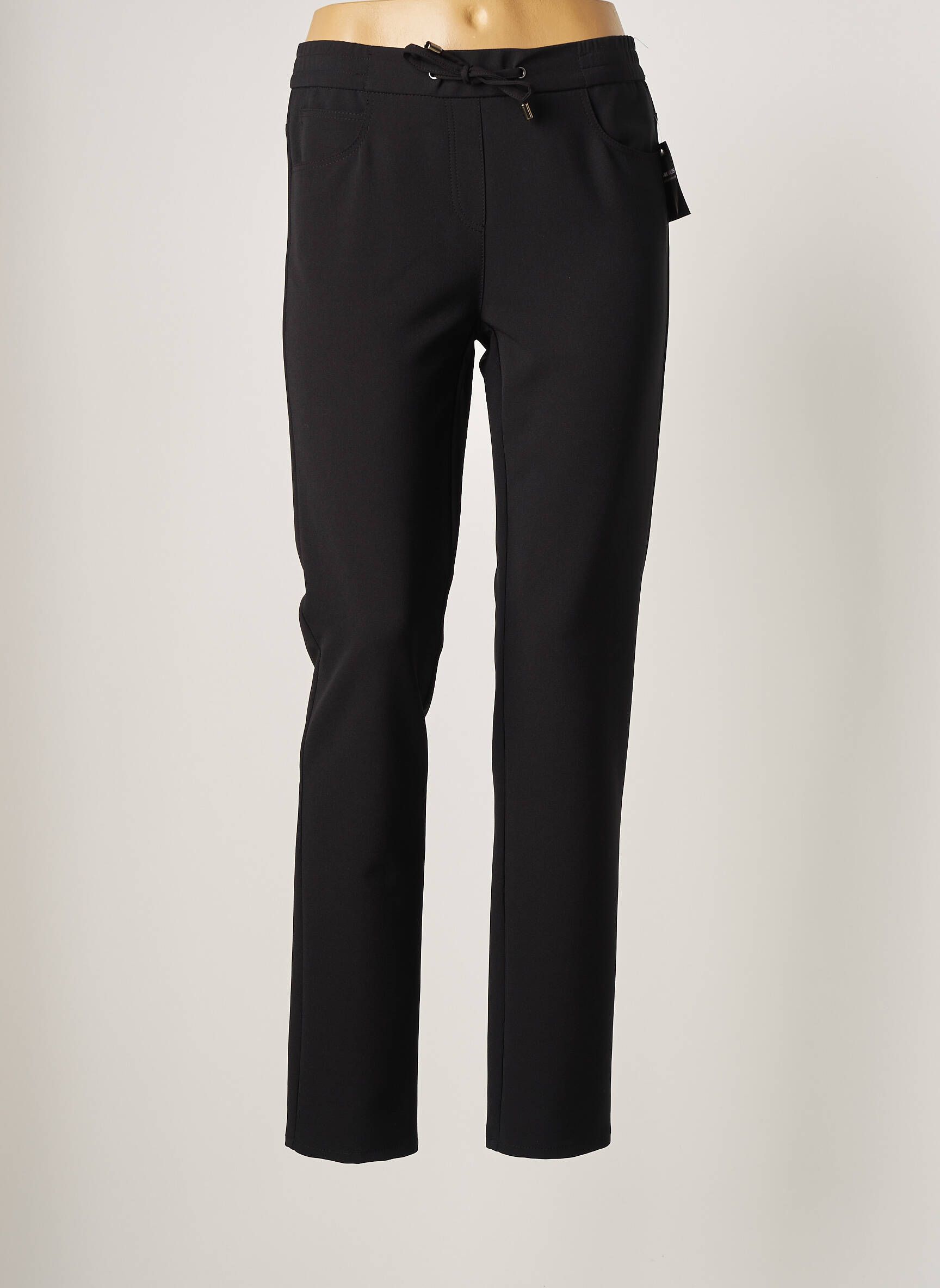 Pantalon slim talie elastică mărime normală negru FRANK WALDER femeie