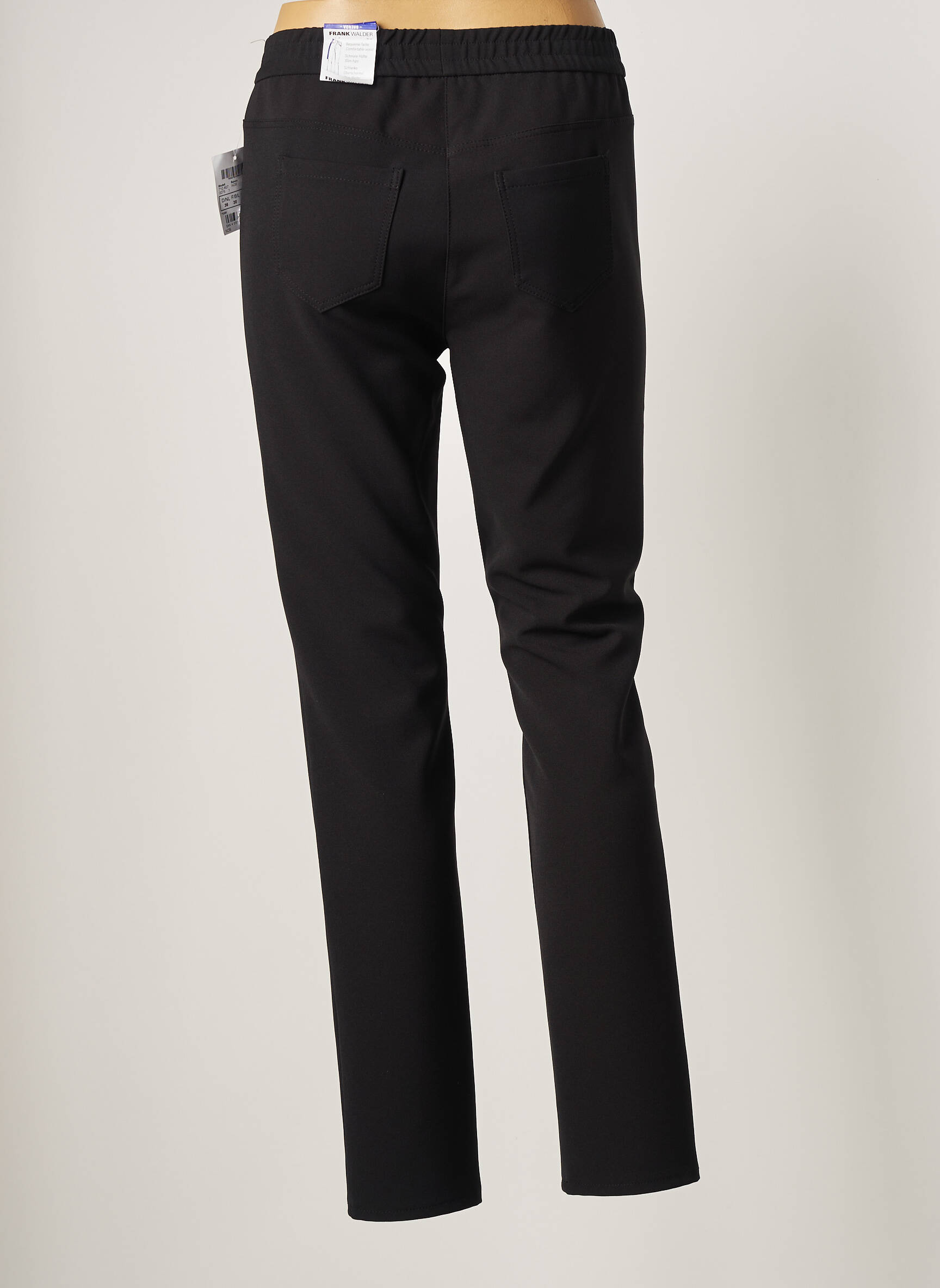 Pantalon slim talie elastică mărime normală negru FRANK WALDER femeie