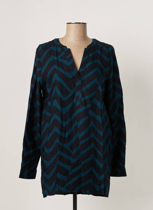 Tunică mâneci lungi țesătură crep albastru STREET ONE femme