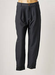 Pantalon drept țesătură poplin mărime normală gri NEKANE femeie