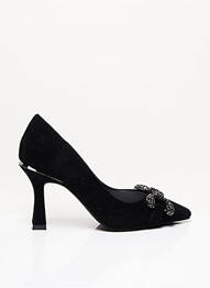 Pantofi cu toc material neted toc de 7 la 9 cm negru ALMA EN PENA femme