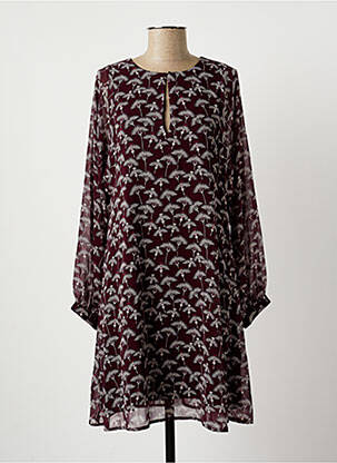 Rochie midi imprimeu fantezie mâneci lungi violet LA FEE MARABOUTEE femeie