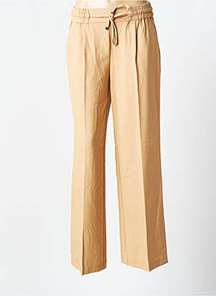 Pantalon larg țesătură crep mărime normală bej B.YOUNG femeie