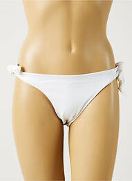 Chiloți de baie efect material satinat bikini alb MON PETIT BIKINI femeie