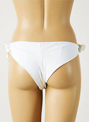 Chiloți de baie efect material satinat bikini alb MON PETIT BIKINI femeie