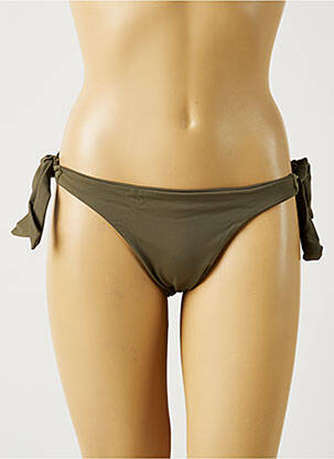 Chiloți de baie efect material satinat bikini verde MON PETIT BIKINI femeie