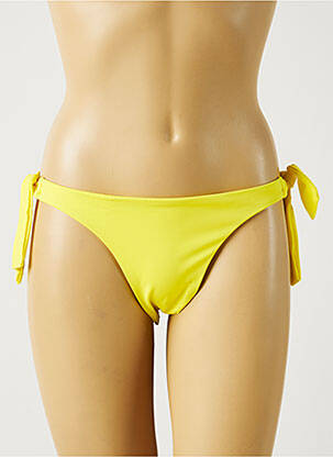 Chiloți de baie efect material satinat bikini galben MON PETIT BIKINI femeie