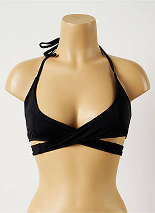 Sutien de costum de baie închidere cu legături de legat top bentiță negru MON PETIT BIKINI femeie