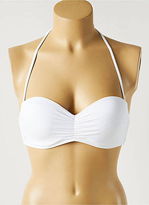 Sutien de costum de baie elasticitate sutien balconet cu decolteu înalt alb MON PETIT BIKINI femeie
