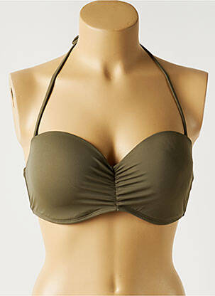 Sutien de costum de baie elasticitate sutien cupe întregi cu decolteu înalt verde MON PETIT BIKINI femeie