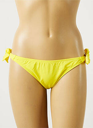Chiloți de baie efect material satinat bikini galben MON PETIT BIKINI femeie