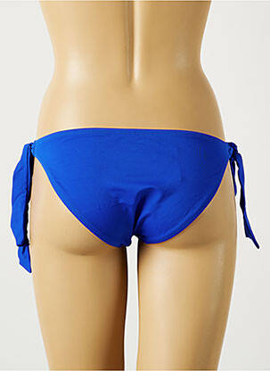 Chiloți de baie efect material satinat bikini albastru MON PETIT BIKINI femeie