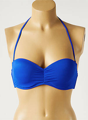 Sutien de costum de baie bretele elastice top sutien push-up albastru MON PETIT BIKINI femeie