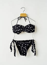 Costum de baie din două piese efect material satinat negru MON PETIT BIKINI fille