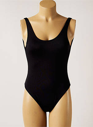 Costum de baie dintr-o singură piesă efect material satinat negru MON PETIT BIKINI femeie