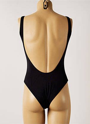 Costum de baie dintr-o singură piesă efect material satinat negru MON PETIT BIKINI femeie