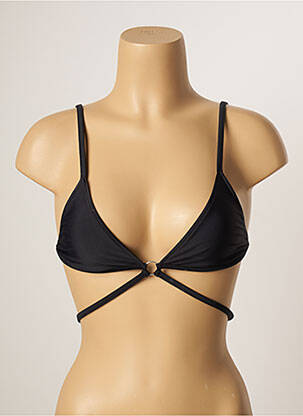 Sutien de costum de baie elasticitate sutien cupe întregi cu decolteu înalt negru KHASSANI femeie