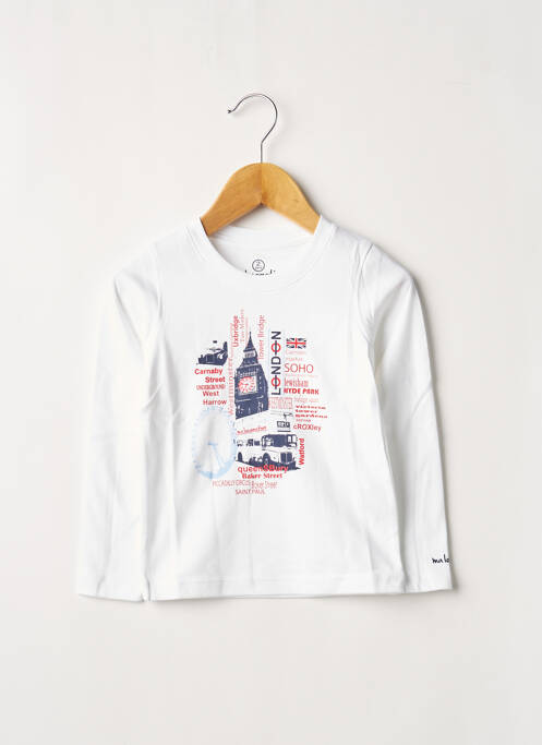 Tricou alb MA LOCOMOTION băiat