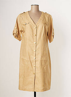 Rochie midi bej PAUL BRIAL femeie