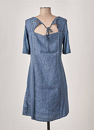 Rochie midi mâneci scurte mâneci scurte albastru MALOKA femeie