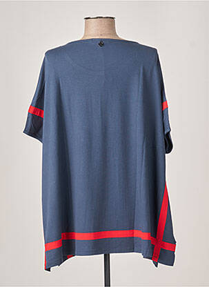 Tricou croială dreaptă mâneci scurte albastru MALOKA femeie
