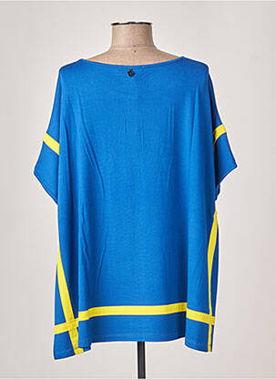 Tricou croială dreaptă mâneci scurte albastru MALOKA femeie