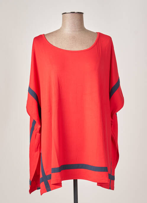 Tricou croială dreaptă mâneci scurte roșu MALOKA femme