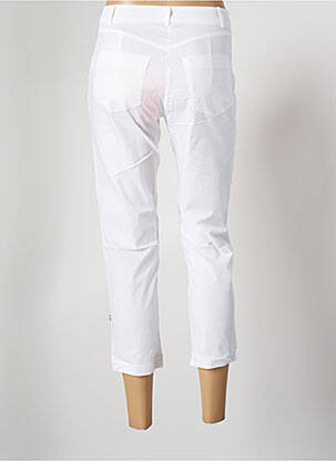 Pantalon trei sferturi elasticitate mărime normală alb MALOKA femeie