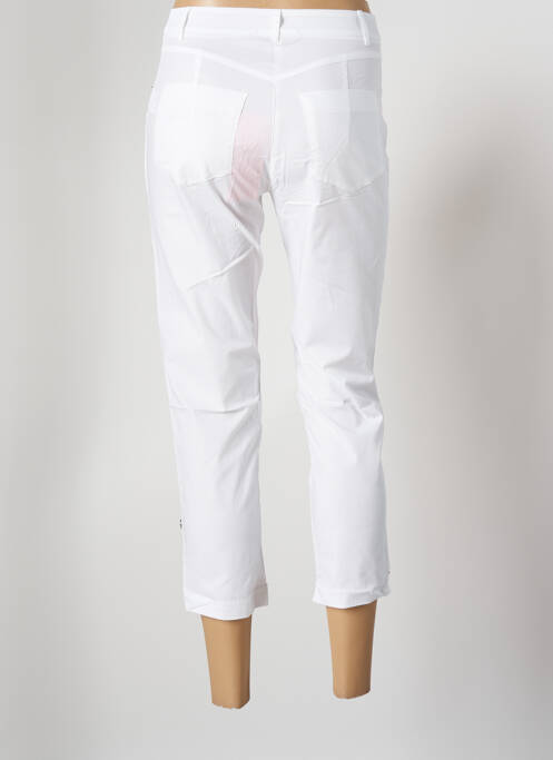 Pantalon trei sferturi elasticitate mărime normală alb MALOKA femme