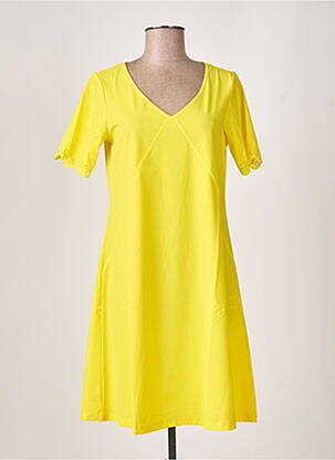 Rochie midi mâneci scurte mâneci scurte galben MALOKA femeie
