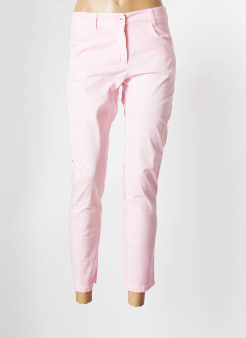 Pantalon slim broderie cu nituri mărime normală roz MALOKA femme