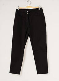 Pantalon trei sferturi elasticitate mărime normală negru MALOKA femeie