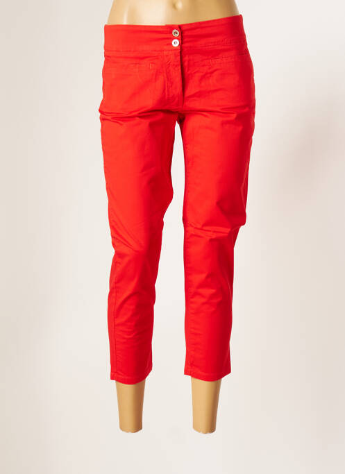 Pantalon trei sferturi roșu MALOKA femeie