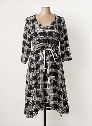 Rochie midi mâneci 3/4 mâneci 3/4 negru G!OZE femeie