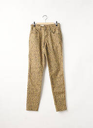 Pantalon slim broderie cu nituri mărime normală verde CREAM femme