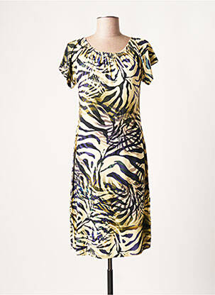 Rochie midi mâneci scurte mâneci scurte galben GEISHA femeie