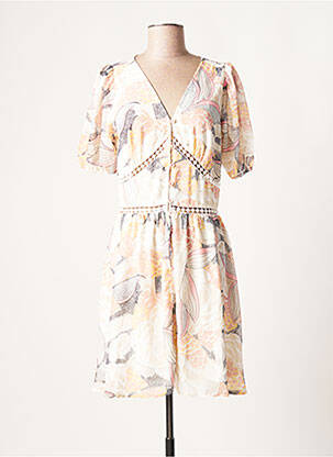 Rochie midi imprimeu floral mâneci scurte bej MOLLY BRACKEN femeie