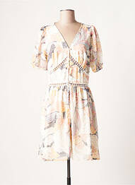 Rochie midi imprimeu floral mâneci scurte bej MOLLY BRACKEN femeie