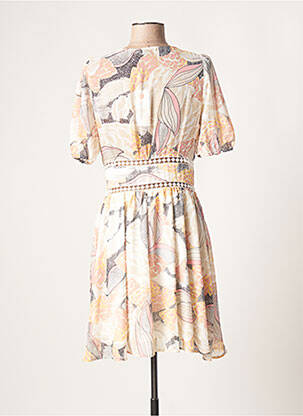 Rochie midi imprimeu floral mâneci scurte bej MOLLY BRACKEN femeie