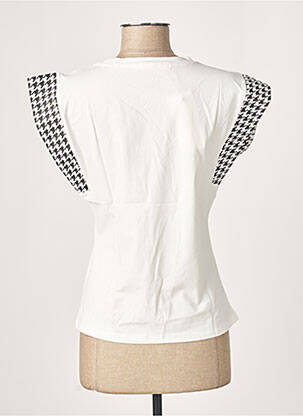 Top elasticitate mâneci scurte alb J&H FASHION femeie