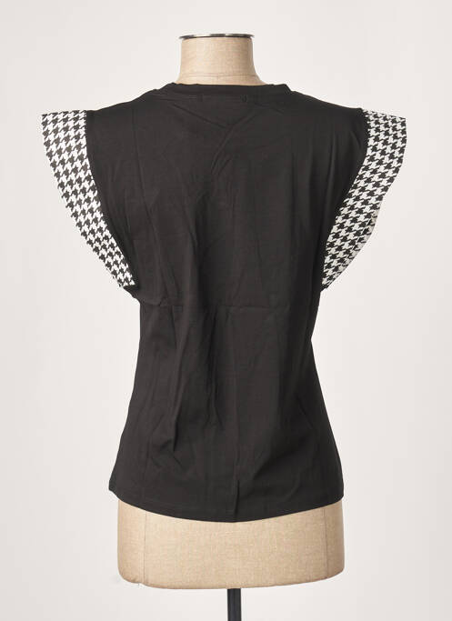 Top elasticitate mâneci scurte negru J&H FASHION femme