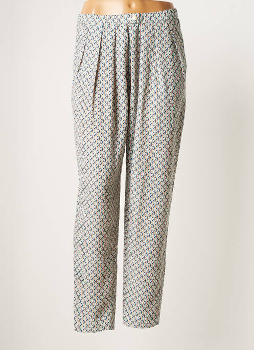 Pantalon drept țesătură poplin mărime normală albastru MOLLY BRACKEN femme