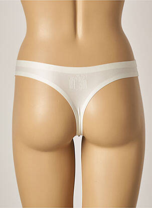 Tanga efect material satinat bej SIMONE PERELE femeie