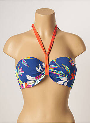 Sutien de costum de baie elasticitate sutien balconet cu decolteu înalt albastru CHERRY BEACH femeie